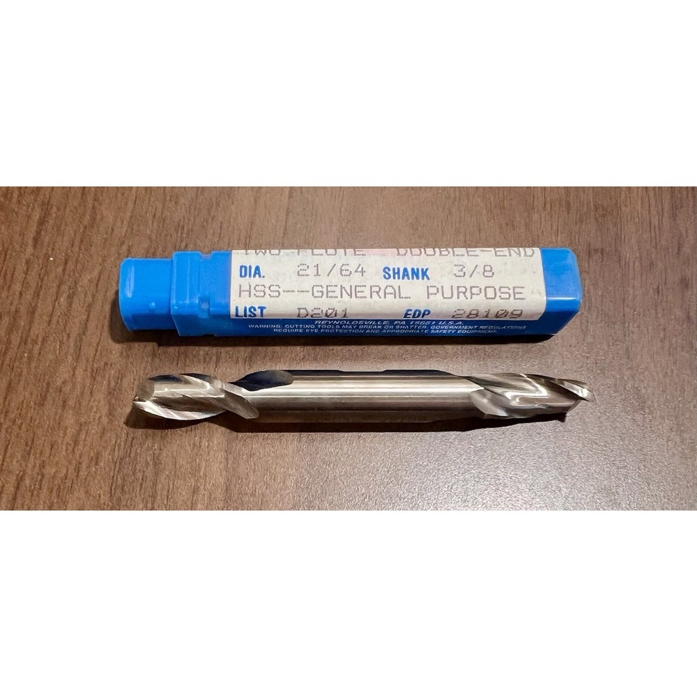NEW NIAGARA CUTTER 21/64"‎ DIAMETER 3/8" SHANK TWO FLUTE DOUBLE-END #28109